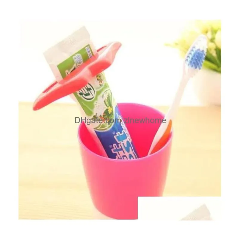 practical multifunction creative red lips toothpaste dispenser sealing clip peelers home bathroom tool
