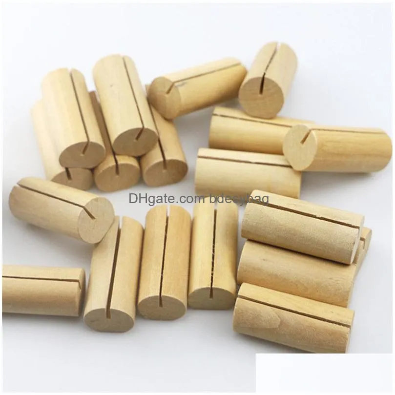 wooden card clips 20 pcs/bag wooden card holders wedding party card stand office desk menu photo clips