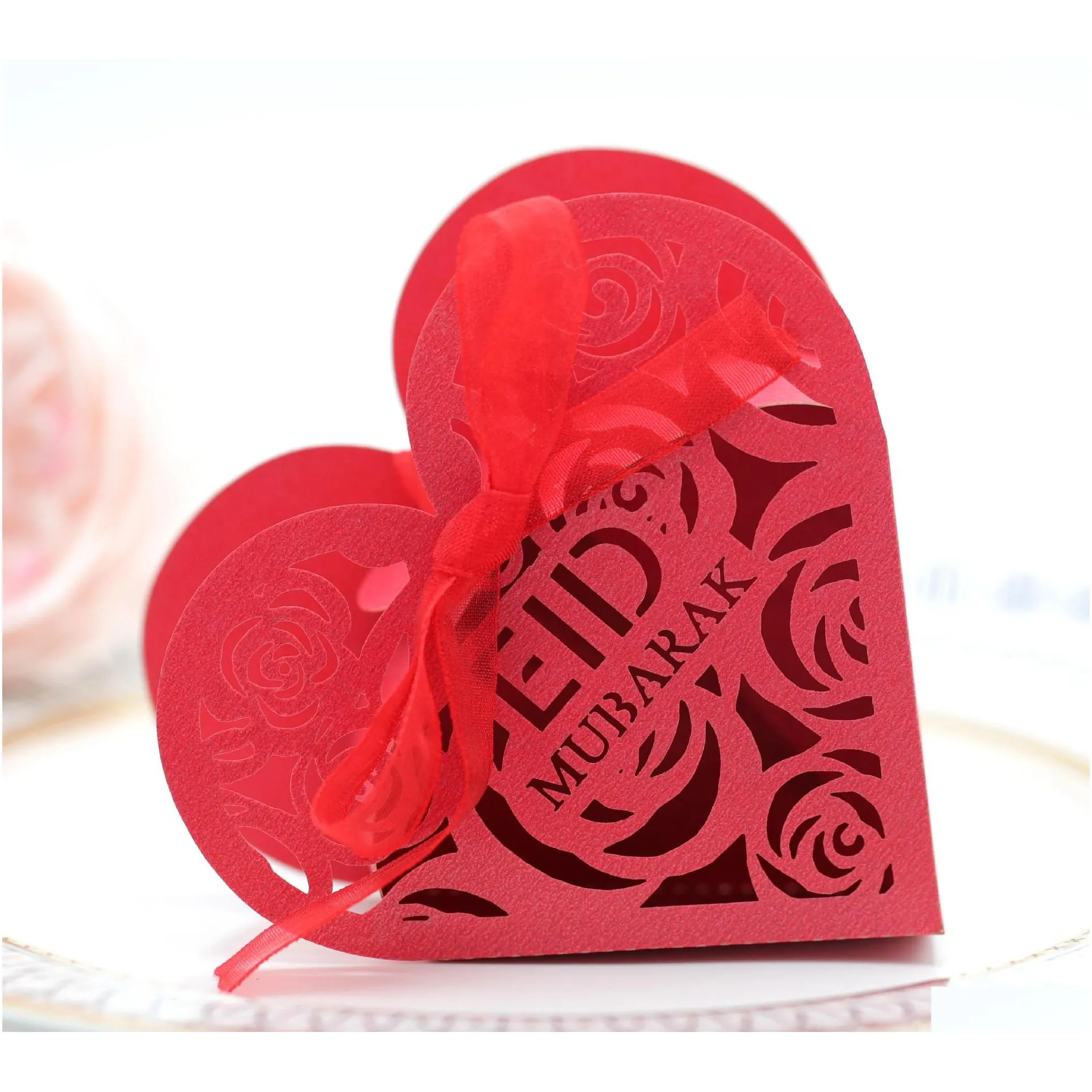 eid mubarak party candy box hollow rose eids multi-color snack sugar chocolate gift bag ramadan muslim wedding candy case