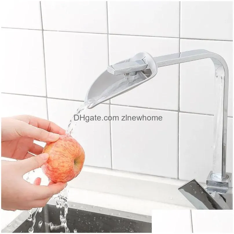 sublimation children baby hand washer silicone faucet extender sink handle extension kids hand-washing guide tool splash proof nozzle bathroom