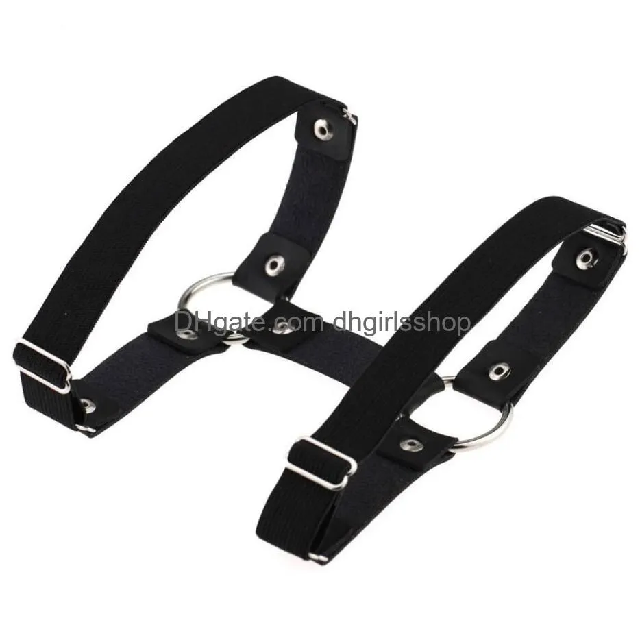 punk goth pu leather elastic garter belt leg thigh ring suspender stockings belt leg chain harness heart body jewelry