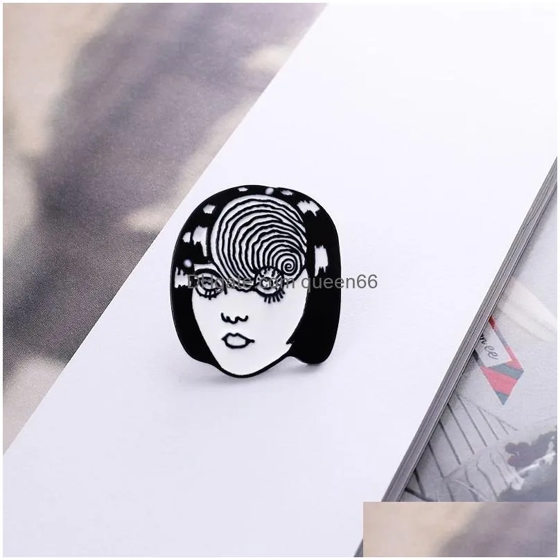 cool girl enamel brooches japanese classic movie character pins punk jewelry gift for friends