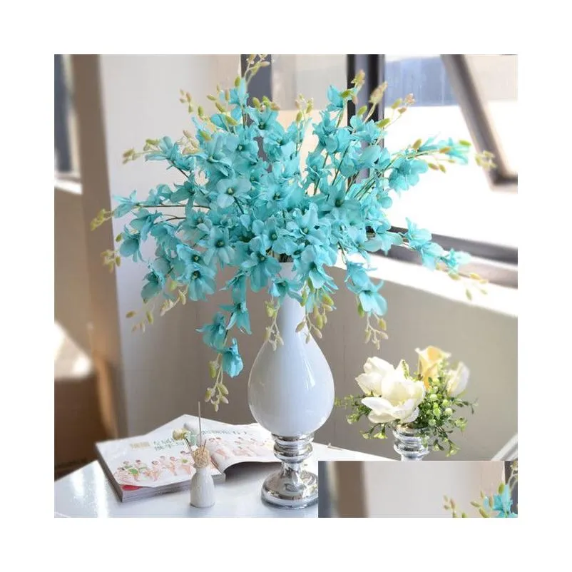 fake european phalaenopsis 65cm long 12pcs butterfly orchid 6 colors for wedding party home table decorative flower