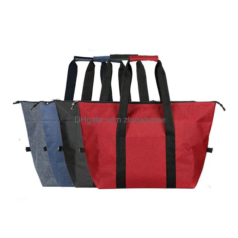 new folding thermal insulation lunch tote bag large capacity outdoor portable aluminum foil picnic lunch bag