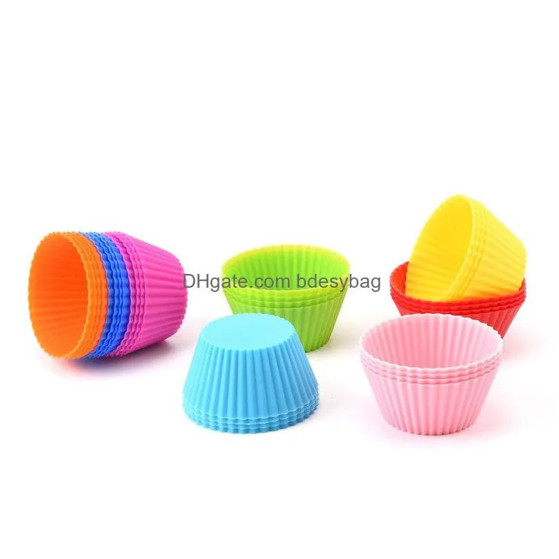 silicone cup cake mold muffin cake cupcake bakeware maker mold tray baking kitchen 7cm cake cup