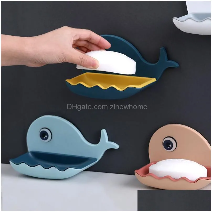 soap dish box cute cartoon whale soap holder case home shower travel container storage drainer plate tray bathroom supplies gadgets