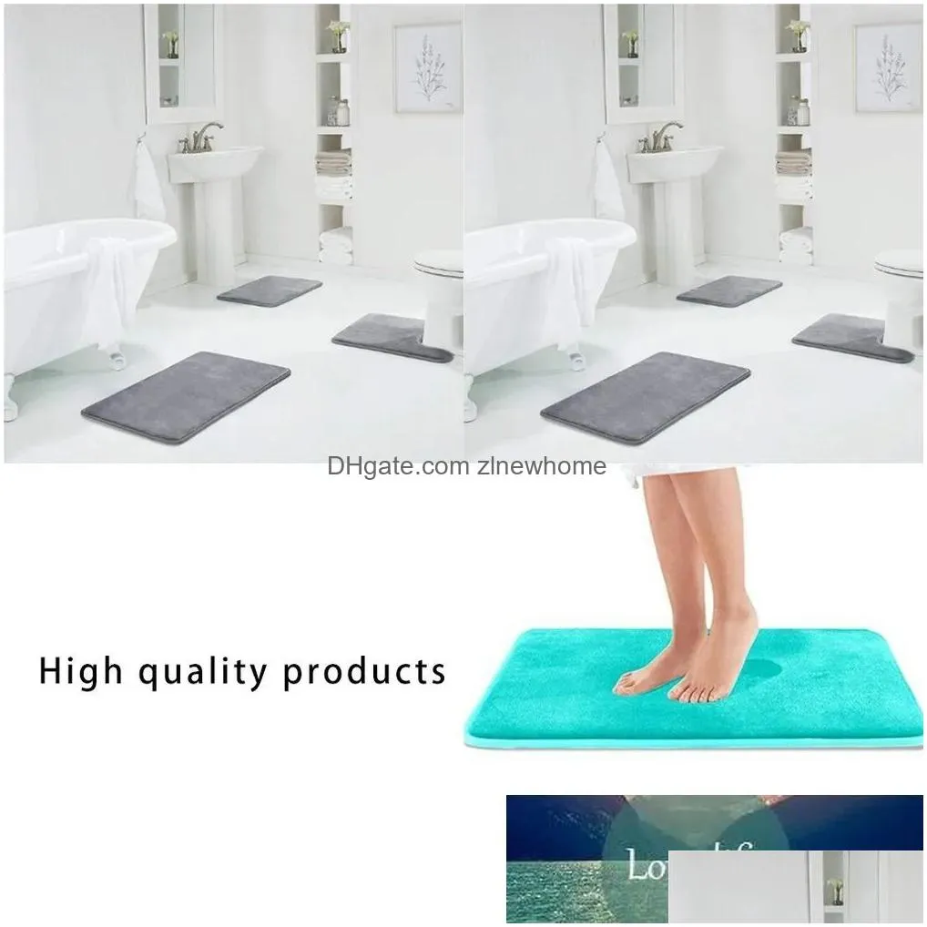 home bath mat nonslip bathroom carpet soft coral fleece memory foam rug mat kitchen toilet floor decor washable