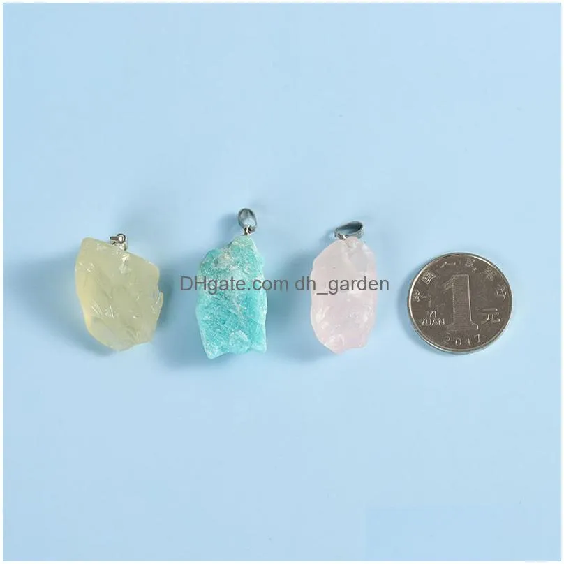 natural irregular raw ore fluorite crystal pendant necklace energy stone healing amethysts meditation yoga gift wholesale