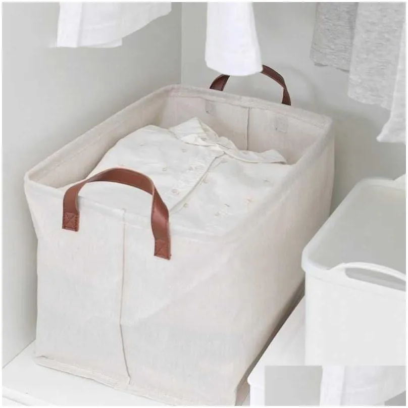 storage baskets collapsible laundry hamper portable toys stationery cosmetics storage basket with handle bedroom wardrobe cloth organizer