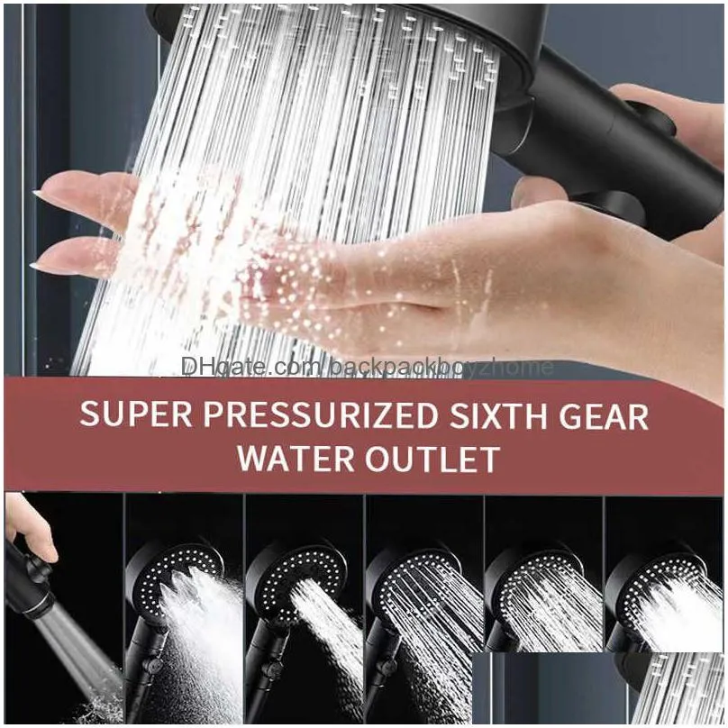 new water saving shower head 6 mode high pressure turbo shower adjustable water massage eco shower bathroom accessories