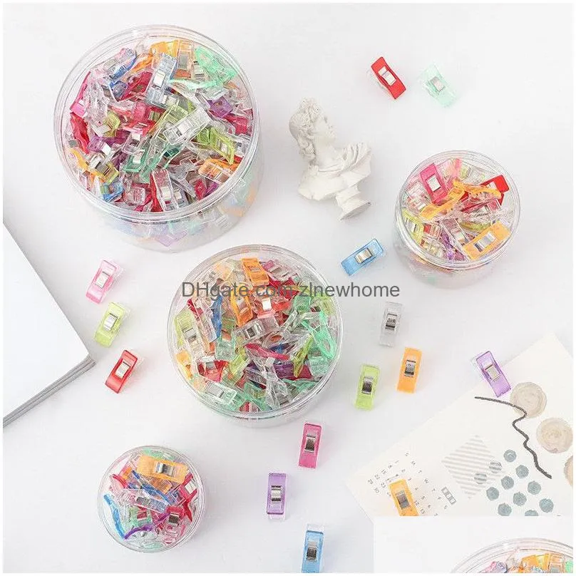 50 pieces/1 box multifunctional sewing clip color clip plastic process crochet knitting safety clip various color binding clips 