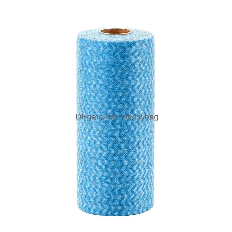 50pcs/roll non-woven dishcloth non-woven disposable wash cloth kitchen restaurant dishcloth rags disposable home clean cloth