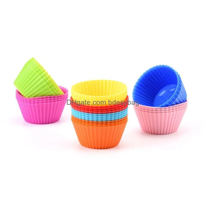 silicone cup cake mold muffin cake cupcake bakeware maker mold tray baking kitchen 7cm cake cup