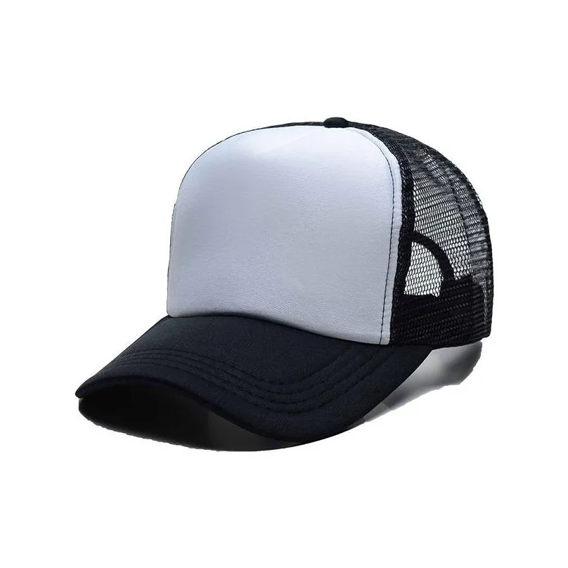 sublimation blank hats diy heat transfer printing adjustable breathable mesh cap