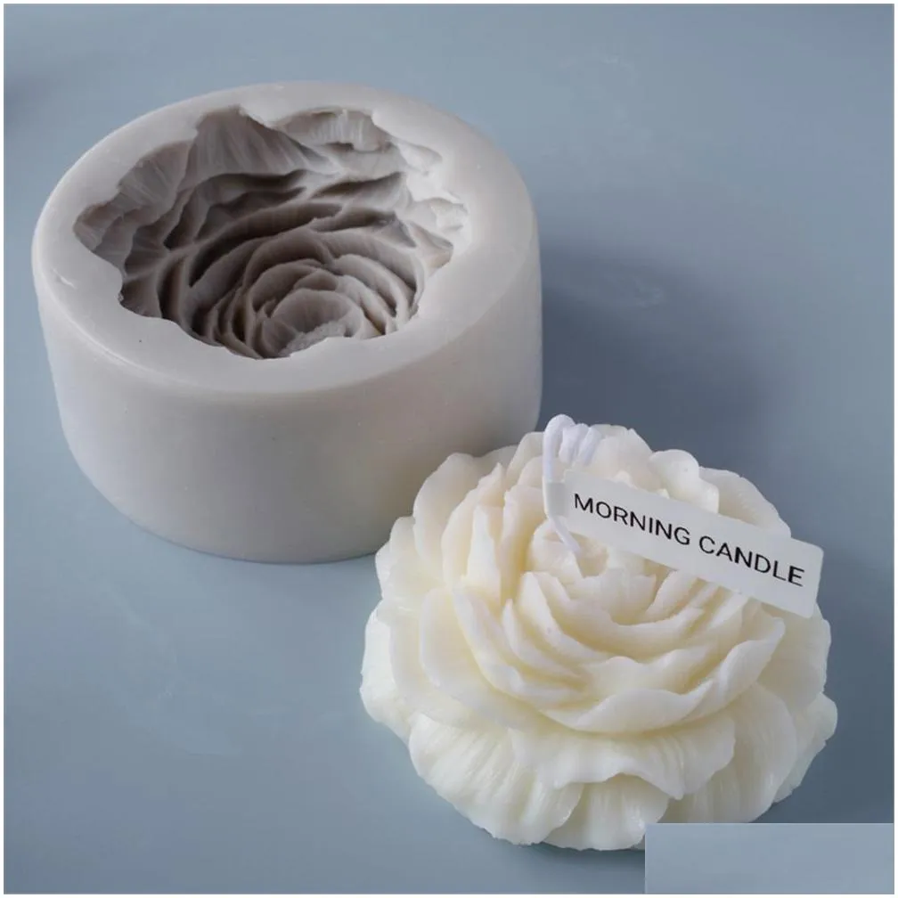 aromatherapy candle mold handmade diy large peony silicone mould soap candle clay moulds