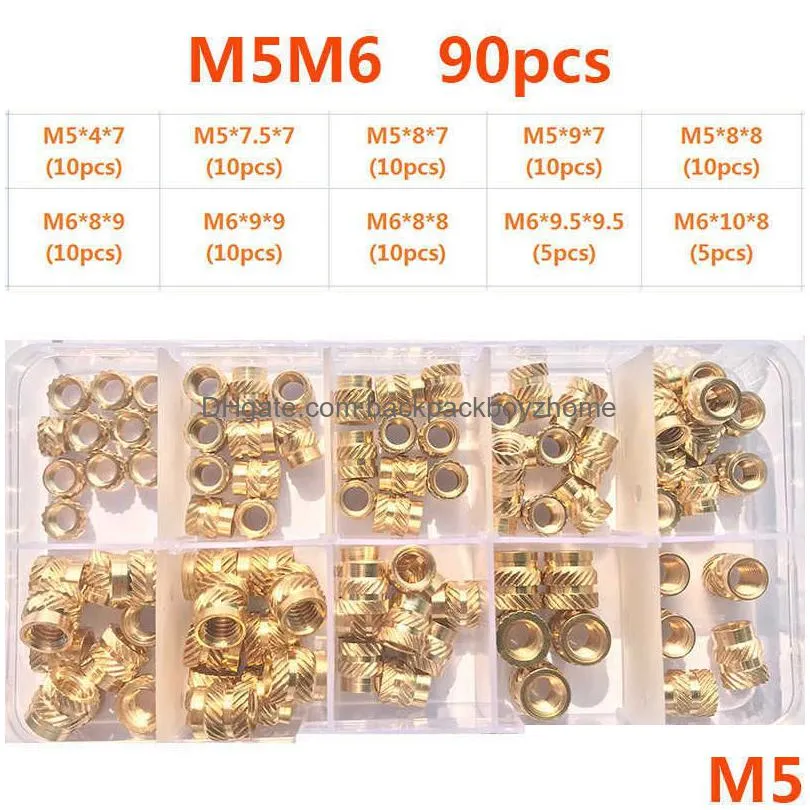 new m2 m2.5 m3 m4 m5 m6 brass heat set insert nut hot melt nutinsert thread knurled double twill embedment copper nut assortment kit