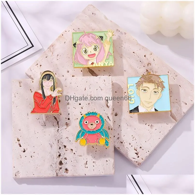 spy x family enamel pin anime brooch badge cartoon metal womens kids accessories lapel pin backpack hat fan gift jewelry