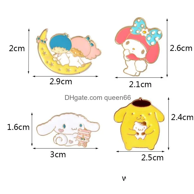 my melody enamel pins collar hat lapel pin brooch for women and girls bunny puppy cute jewelry