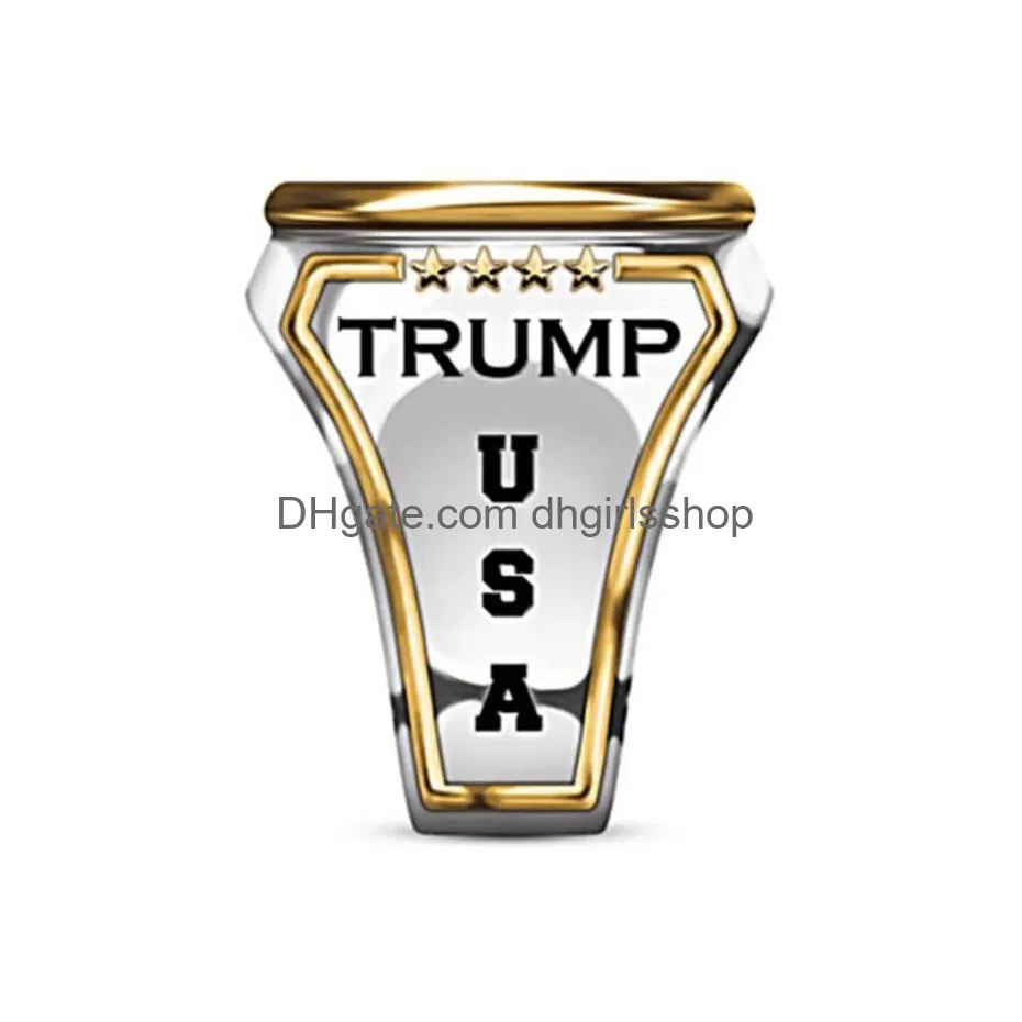 fashion usa president trump ring most recent jewelry silver gold color american mens cool biker rings