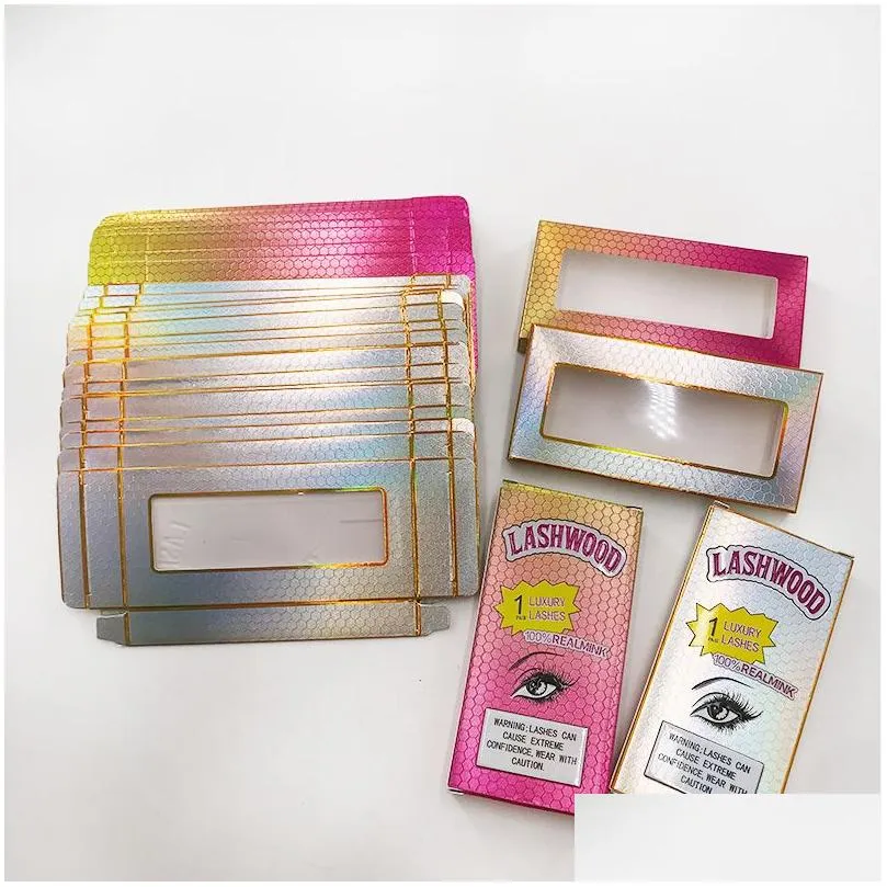 20pcs eyelash packaging box wholesale lashes boxes empty case 8-27mm lashes rectangle lashwood box without tray lashes