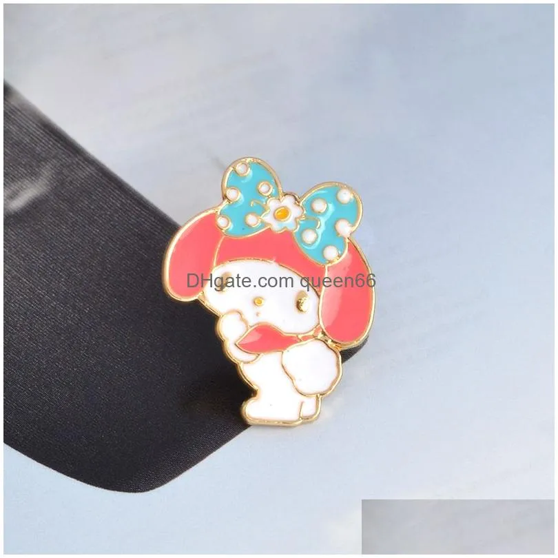 my melody enamel pins collar hat lapel pin brooch for women and girls bunny puppy cute jewelry