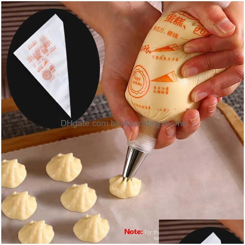 new 100pcs/bag disposable piping bag icing nozzle fondant cake decorating pastry icing nozzles small large size cake tools