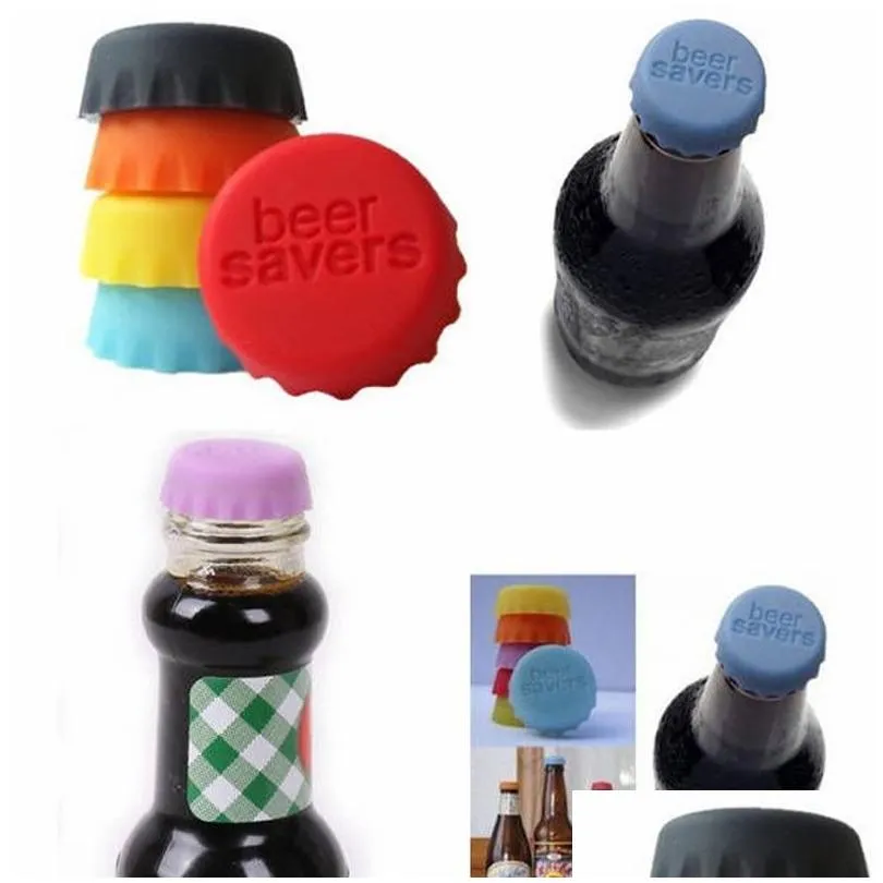 6pcs silicone drinkware lid silicone bottle cap tops wine beer caps saver beer bottle lids silica gel reusable stopper cover cap dbc