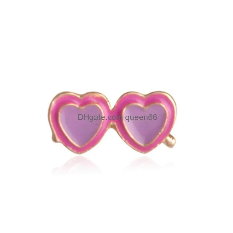 fruit brooch pin coconut orange juice heart sunglasses pink flamingo brooches lapel pins shirt collar jacket packet bag decor