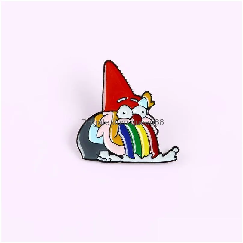 cartoon multicolored short old man lapel pin enamel brooch mini pin clothes badge jewelry gift for friends kids