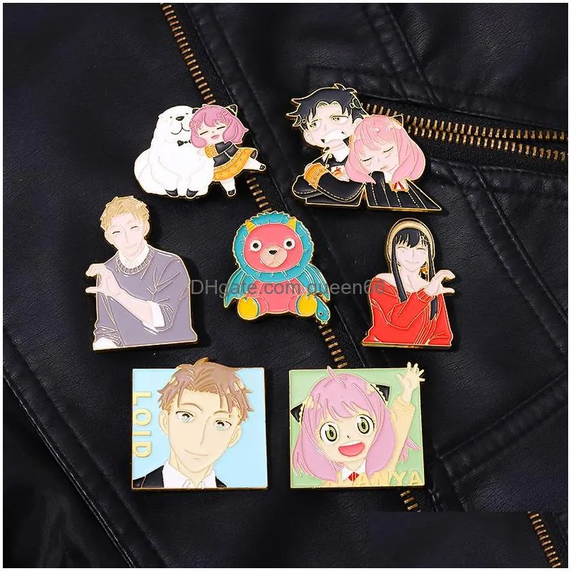 spy x family enamel pin anime brooch badge cartoon metal womens kids accessories lapel pin backpack hat fan gift jewelry