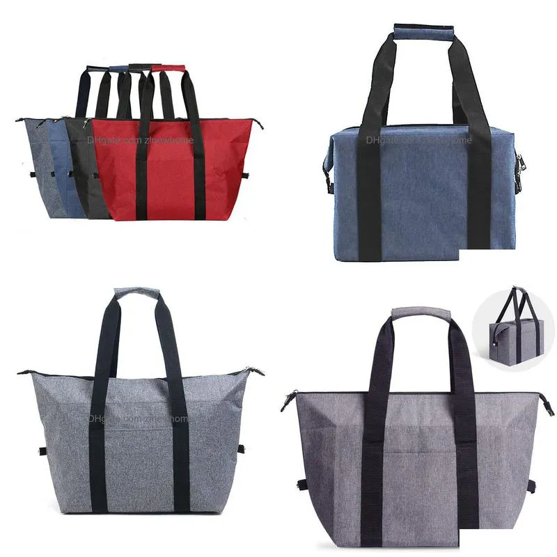 new folding thermal insulation lunch tote bag large capacity outdoor portable aluminum foil picnic lunch bag