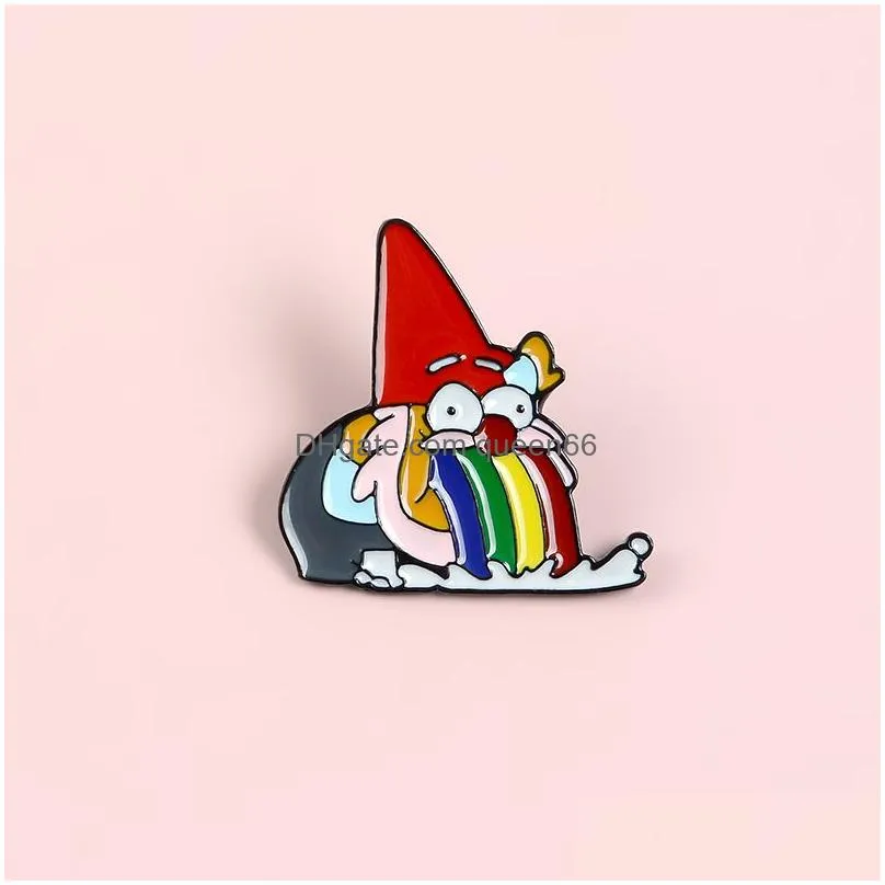 cartoon multicolored short old man lapel pin enamel brooch mini pin clothes badge jewelry gift for friends kids