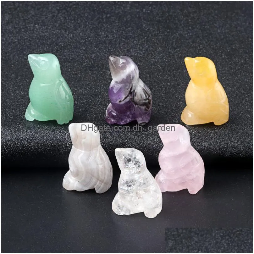 natural stone carving 1 inch lovely little bird crafts birdie ornaments rose quartz crystal healing agate animal decoration