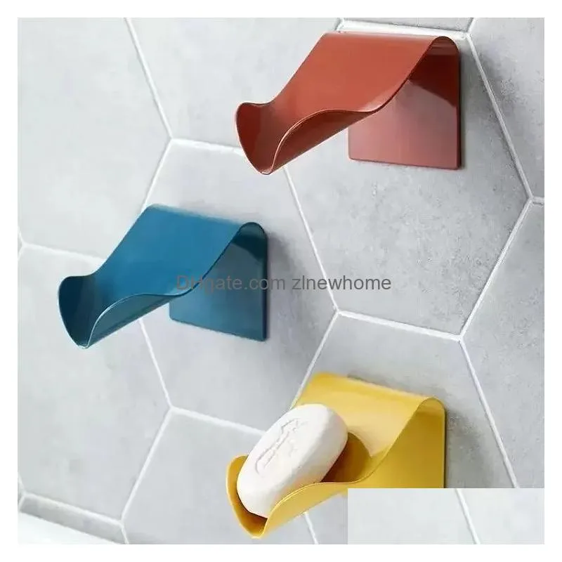 bathroom kitchen accessories bath soap dishes drainer bathroom wall mounted adhesive soap rack stand storage drain rackd soaps holder