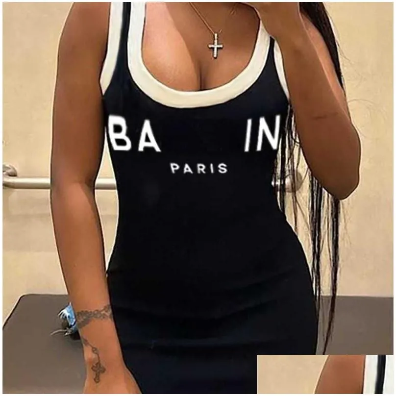 2023 summer luxury brand designer dress fashion letter printed dresses for woman slim quick dry mini skirt american womens clothing plus size 3xl