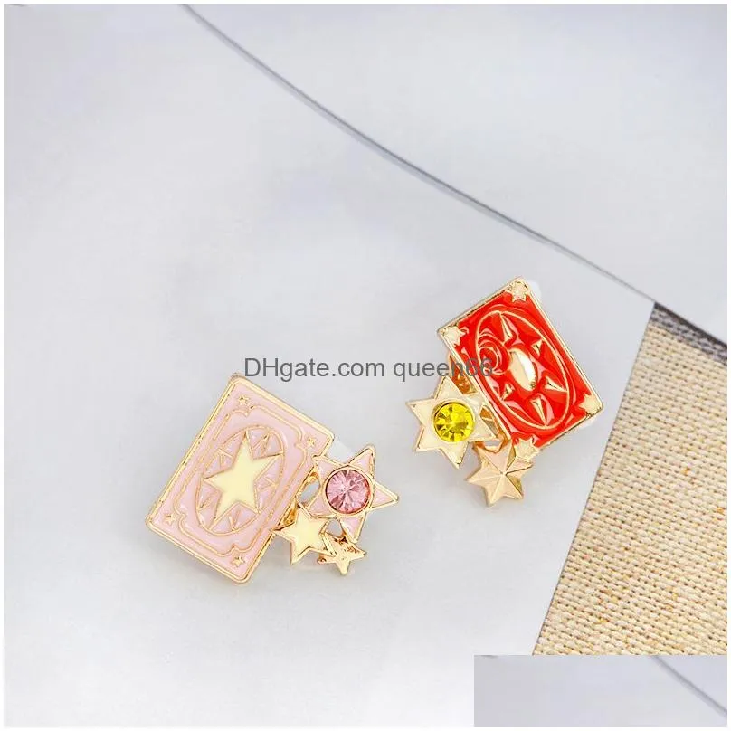 card captor sakura brooches kero sword kinomoto star wand key enamel pin lapel badge japanese anime collection