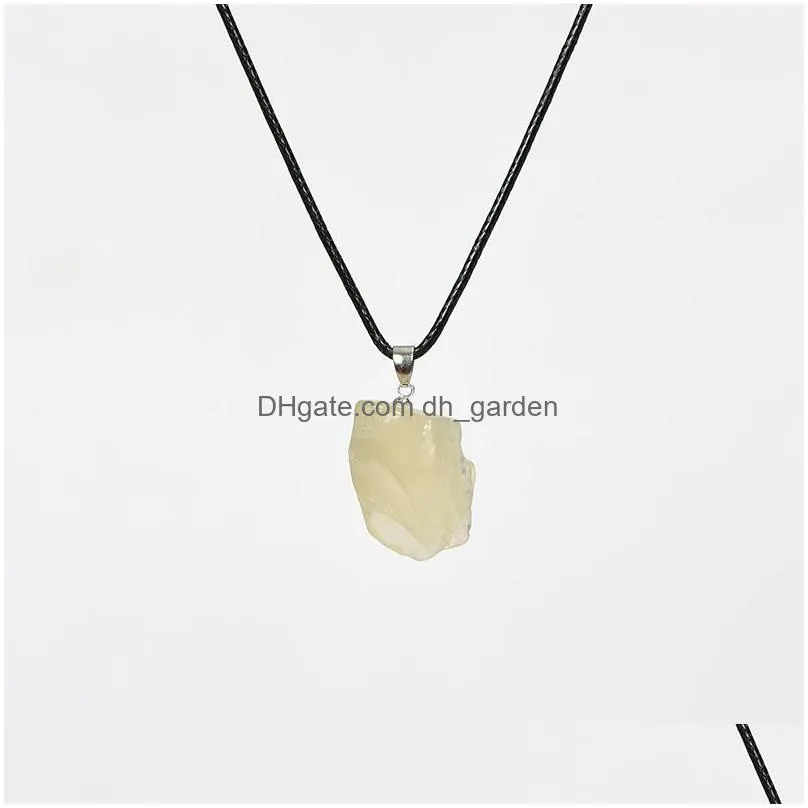 natural irregular raw ore fluorite crystal pendant necklace energy stone healing amethysts meditation yoga gift wholesale