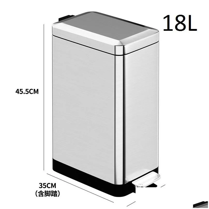 10/15/18l waste bins slim profile step trash can wastebasket stainless steel bathroom bedroom kitchen garbage container bin