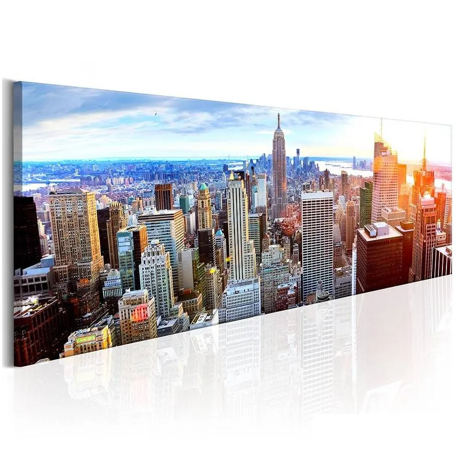  building statue design canvas print wall art modern home decoration choose color size no frame multicolor