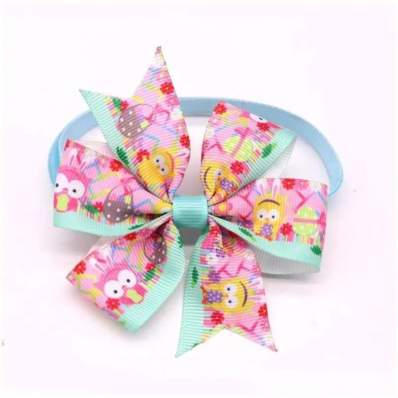 2022 new dog apparel 60pcs/ pet puppy cat cute bow ties adjustable easter eggs / pattern bowties collar accessory supplies