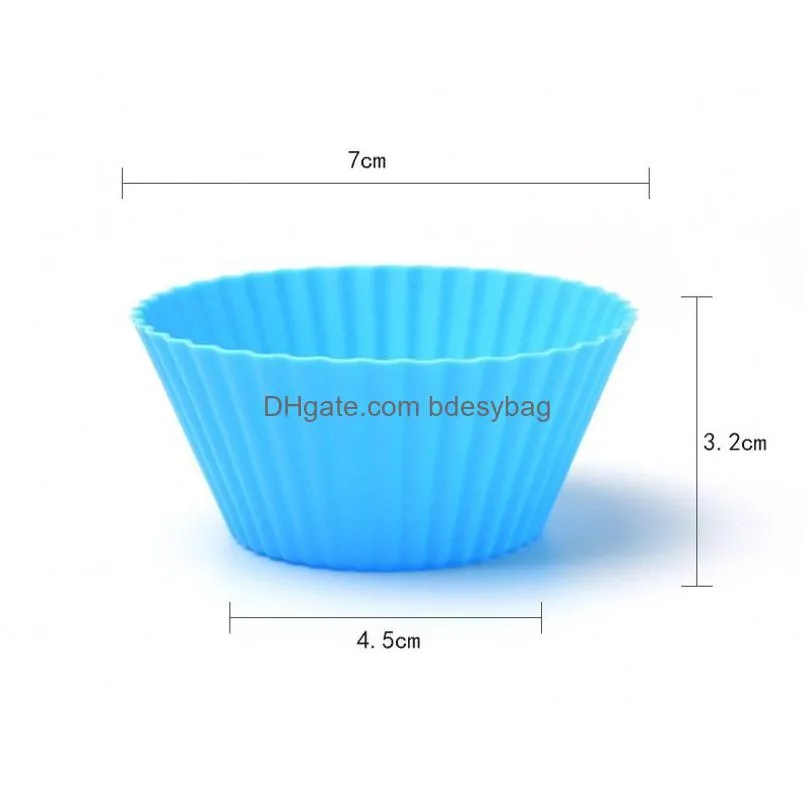 silicone cup cake mold muffin cake cupcake bakeware maker mold tray baking kitchen 7cm cake cup