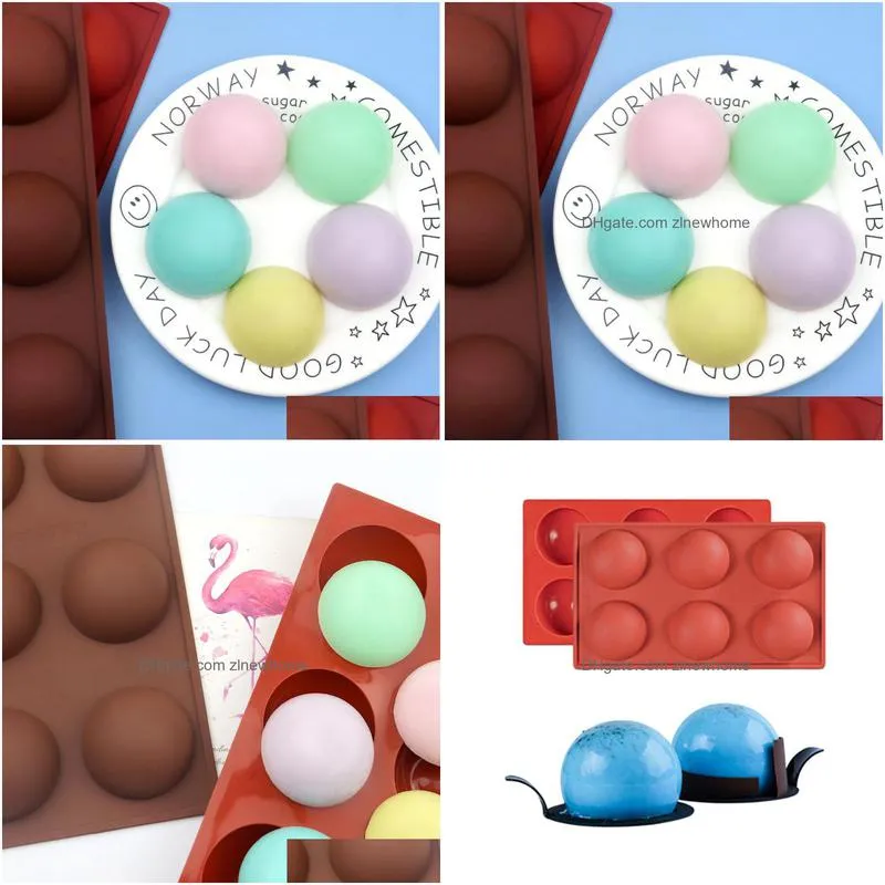 baking moulds creative 6 half sphere circle silicone chocolate cupcake patisserie candy mold bakeware round shape cake diy baking mould