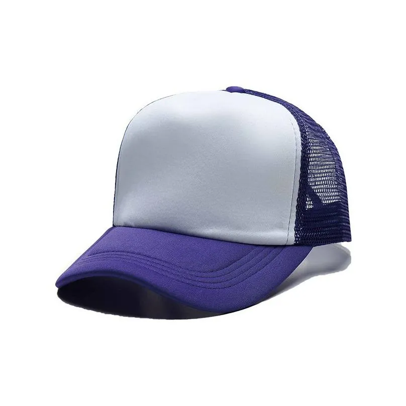 sublimation blank hats diy heat transfer printing adjustable breathable mesh cap