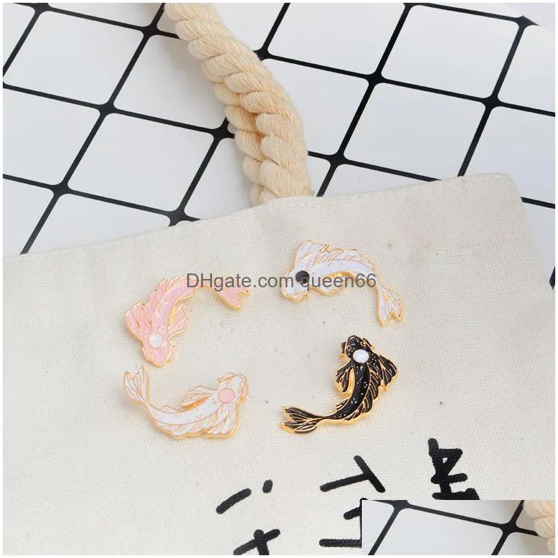 sieraden yin yang koi pins japanse vis goudvis harde emaille reversspeldjes badges broches animal pins clooection for friends