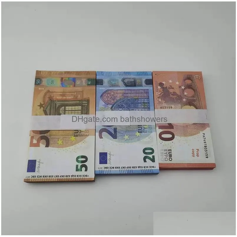 2022 prop money toys dollar euros 10 20 50 100 200 500 commemorative fake notes toy for kids christmas gifts or video film 100