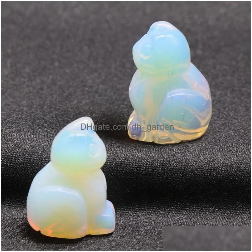 natural stone carving 1 inch lovely cat crafts ornaments rose quartz crystal healing agate animal decoration