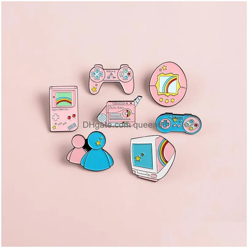 lapel pins cartoon game pins classic handle machine enamel brooches badges bag clothes cute jewelry gifts for friends