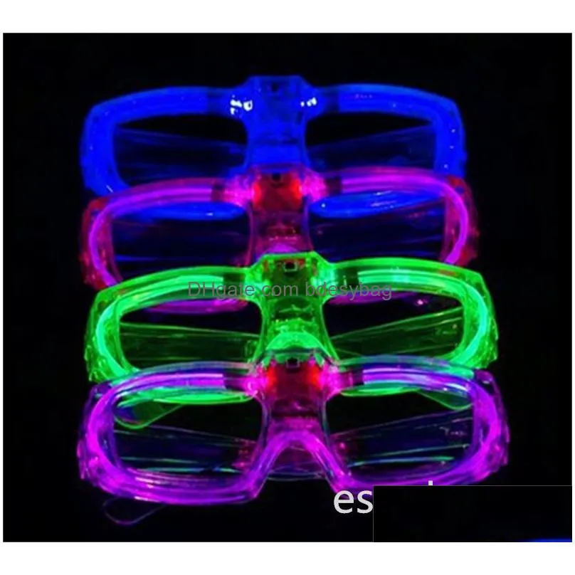party led glasses glow in the dark halloween christmas wedding carnival birthday party props accessory neon flashing toys