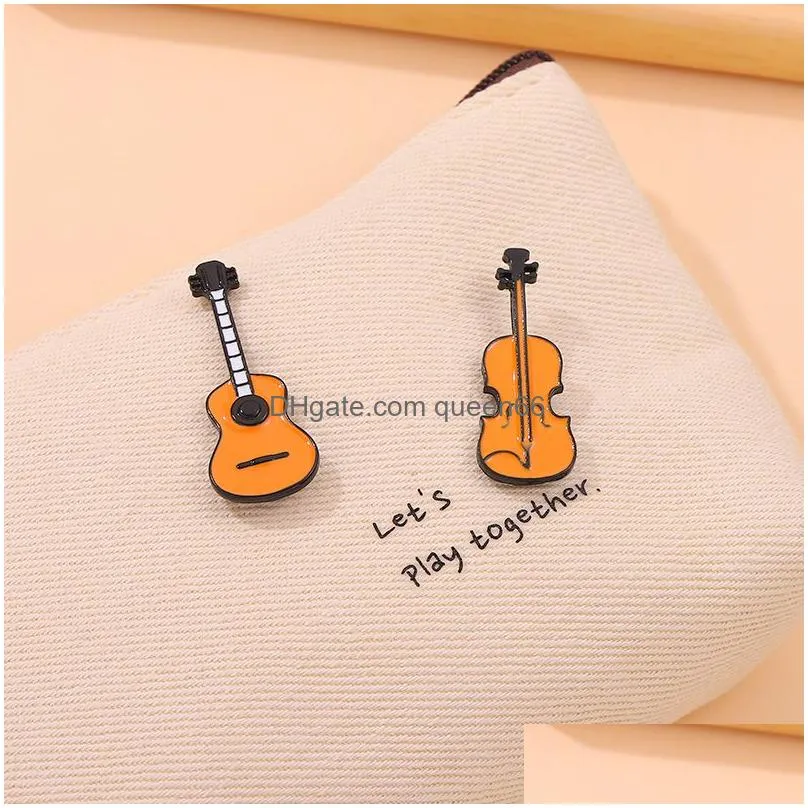 guitar hard brooch enamel pin musical instruments metal lapel clothes collecting badges hat custom fashion men women jewelry gift