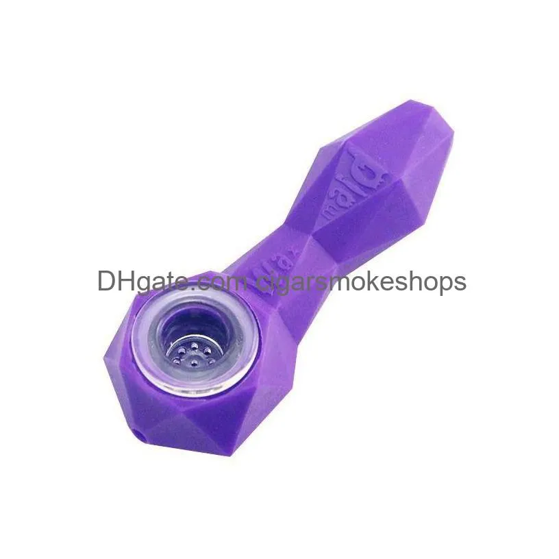 smoke accessory silicone smoke water pipe dab rig 108 mm tobacco pipe with glass bowl silicon bong hand pipes dry herb vaporizer